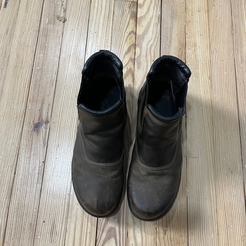 Ariat Waterproof Work Boots Mens 10D Brown Leather Pull On Chelsea Barn Boots - Picture 5 of 9